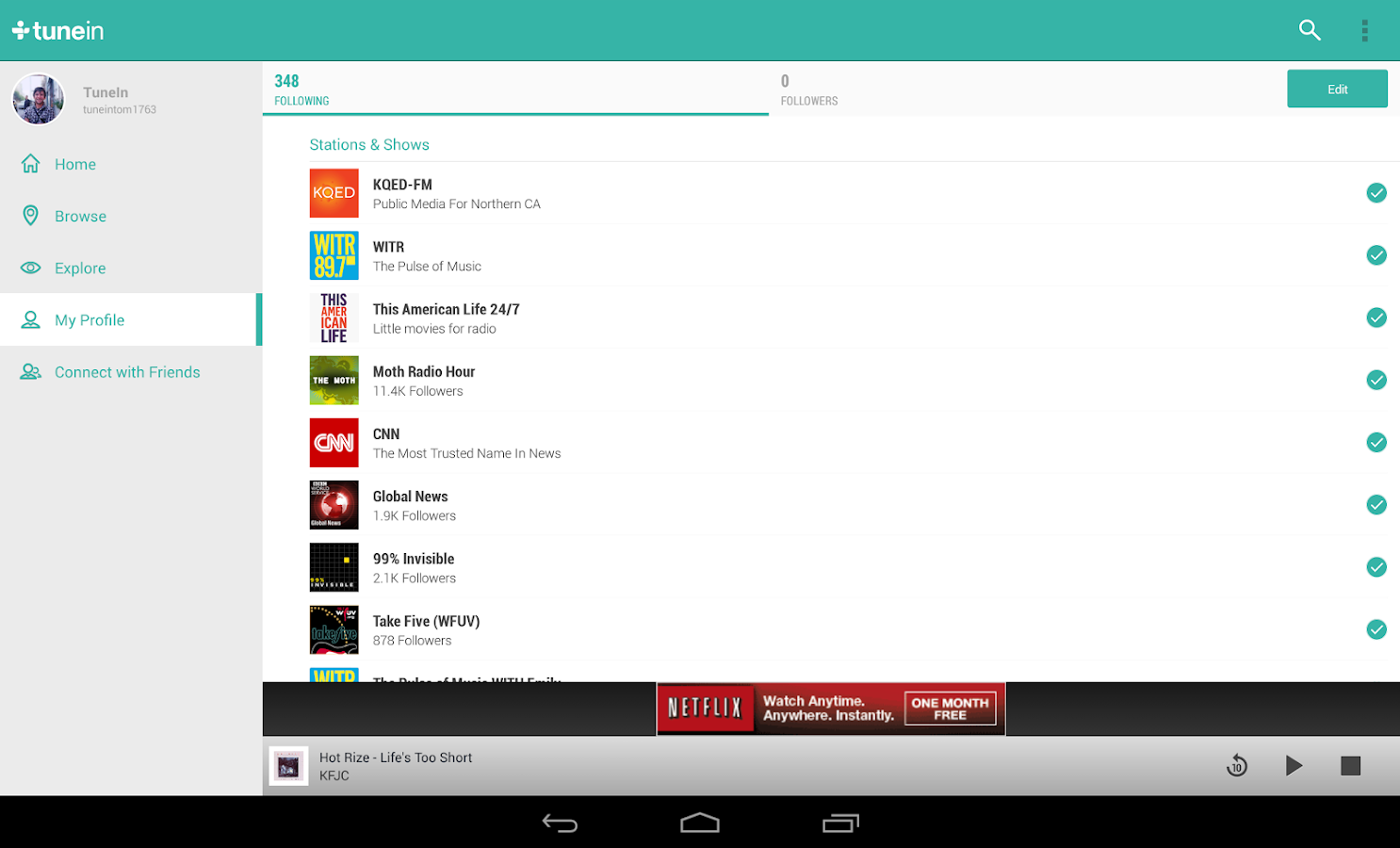 TuneIn Radio - screenshot