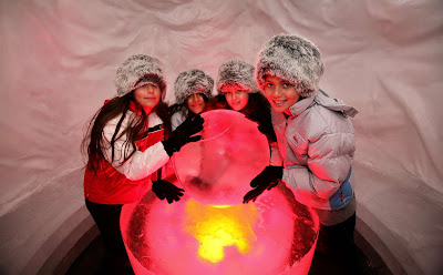 Local patrons of Ice Space Eliat, a theme club in Eliat, a resort city, port and popular resort in southern Israel at the northern tip of the Red Sea. 