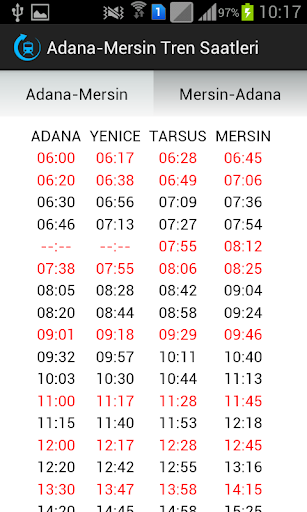Adana - Mersin Tren Saatleri
