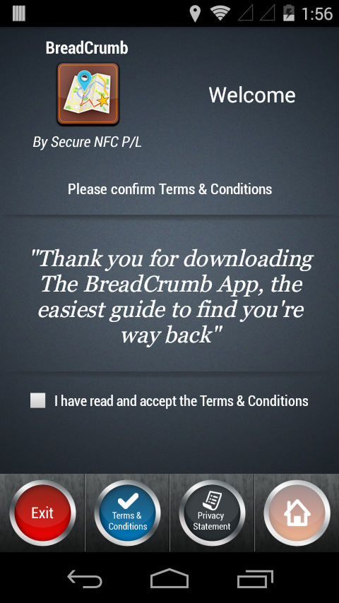 The BreadCrumb App Screen 2