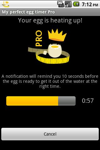 My perfect egg timer PRO Screen 3