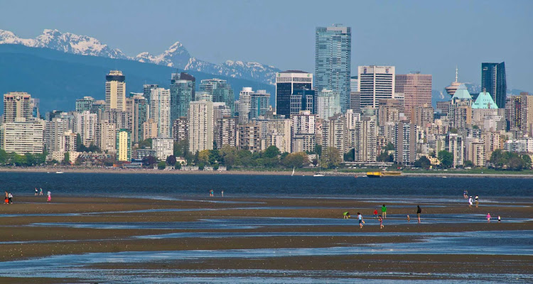 Vancouver, British Columbia, skyline at night