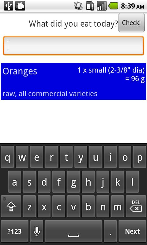 Diet Master App Screen 3