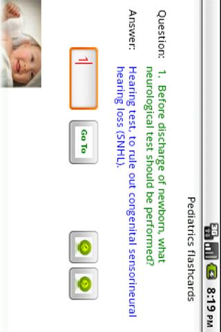 Android application Pediatrics flashcards screenshort