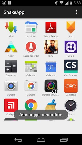 Shake and Open App