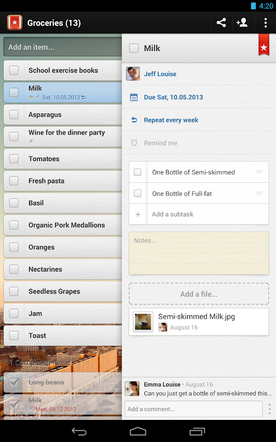 Wunderlist Android