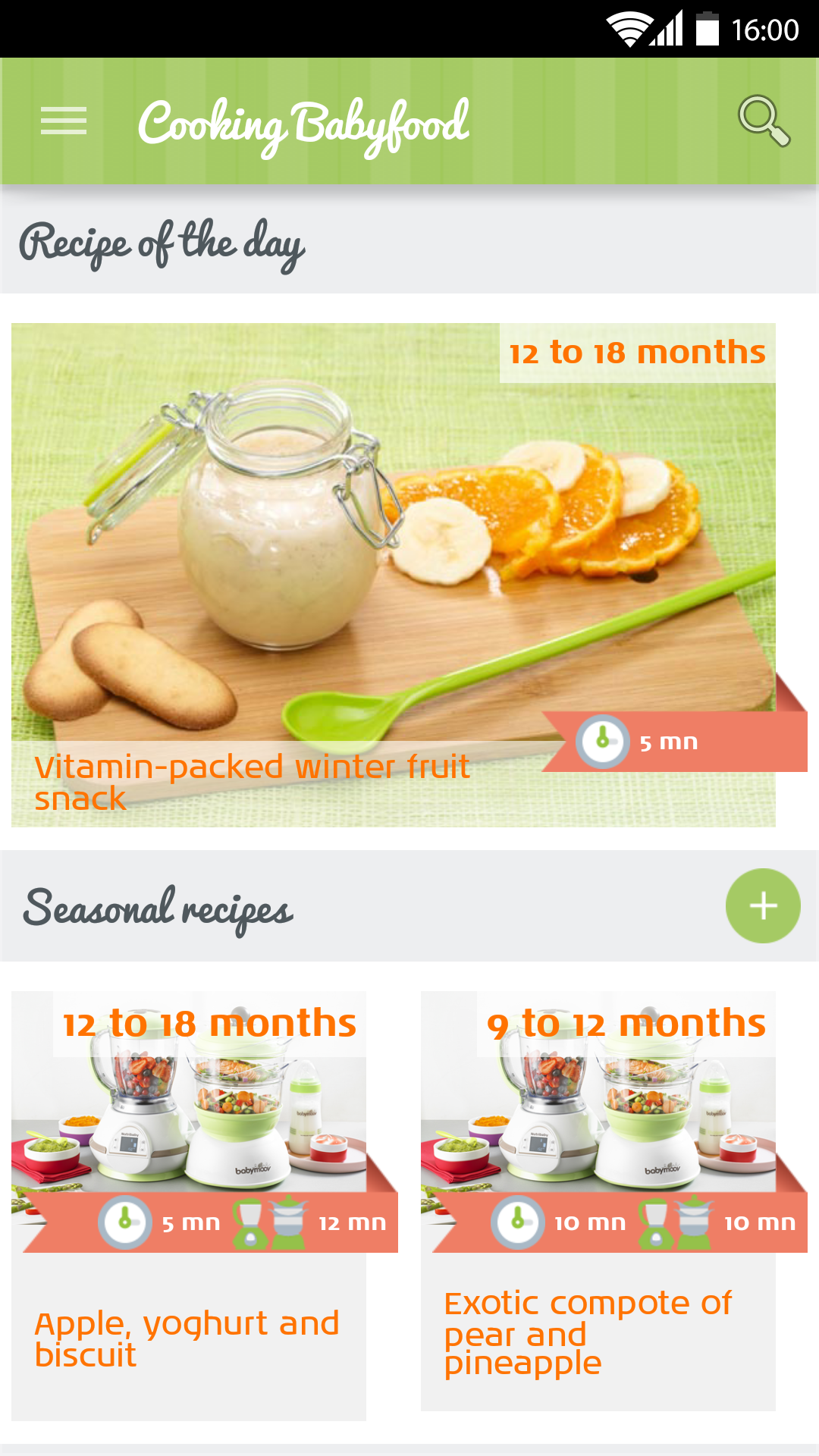 Android application Cooking Babyfood screenshort