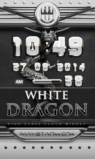 dragon digital clock white