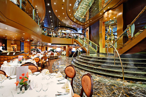 MSC Splendida's Italian heritage is reflected in cuisine and décor of La Reggia Restaurant.