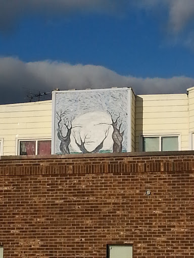 Face in Trees Mural