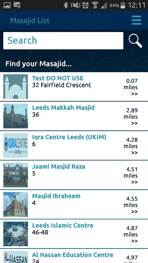 Android application My Mosque screenshort