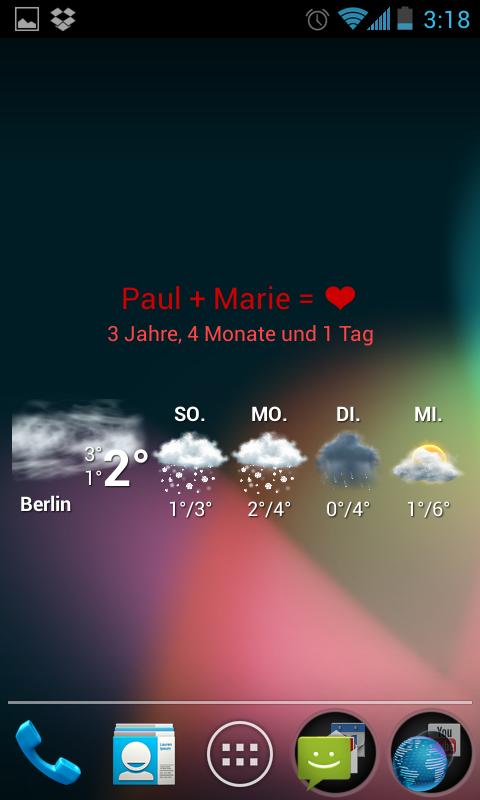 Android application Love widget screenshort