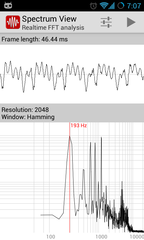 Android application Spectrum View screenshort