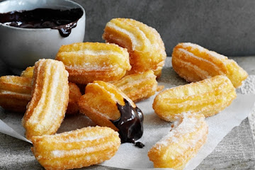 Churros with hot chocolate sauce