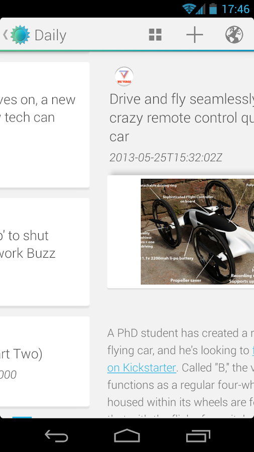    Daily (beta) - news reader- screenshot  