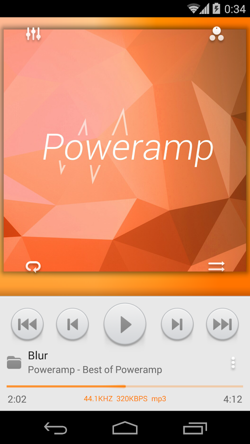 Android application Skin for Poweramp MIUI Light screenshort