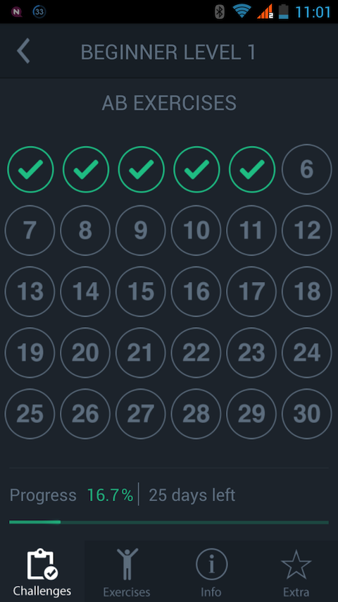 30 Day Fit Challenges Workout Screen 3