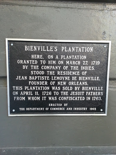Bienville's Plantation Plaque