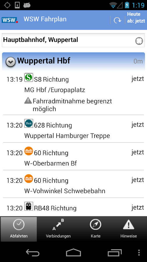 WSW Fahrplan Android Apps on Google Play