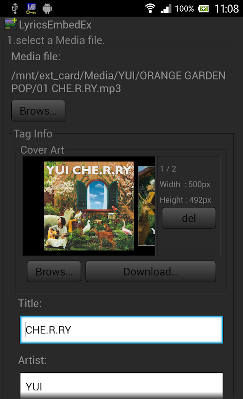 Android application LyricsEmbed lyrics synchro screenshort