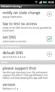DNS switch Fan edition Screenshot
