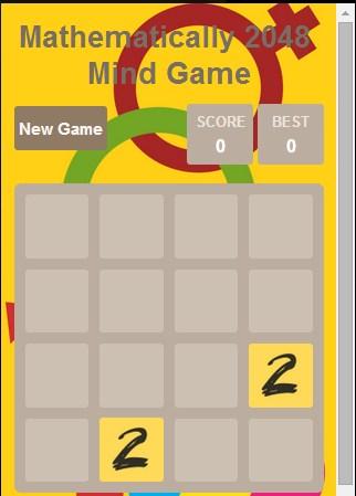 Mathematically 2048 MindGame