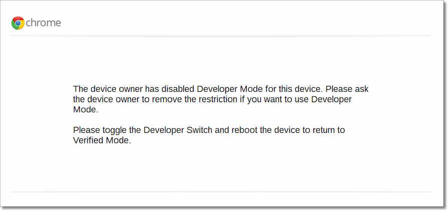 Developer Mode is blocked screen