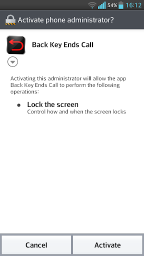 Back Key Ends Call
