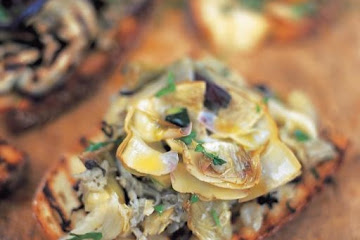 Baby artichoke bruschetta