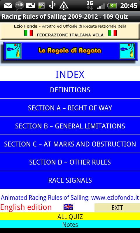 Android application RacingRules of Sailing-109Quiz screenshort