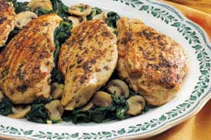 Grilled Chicken Over Spinach