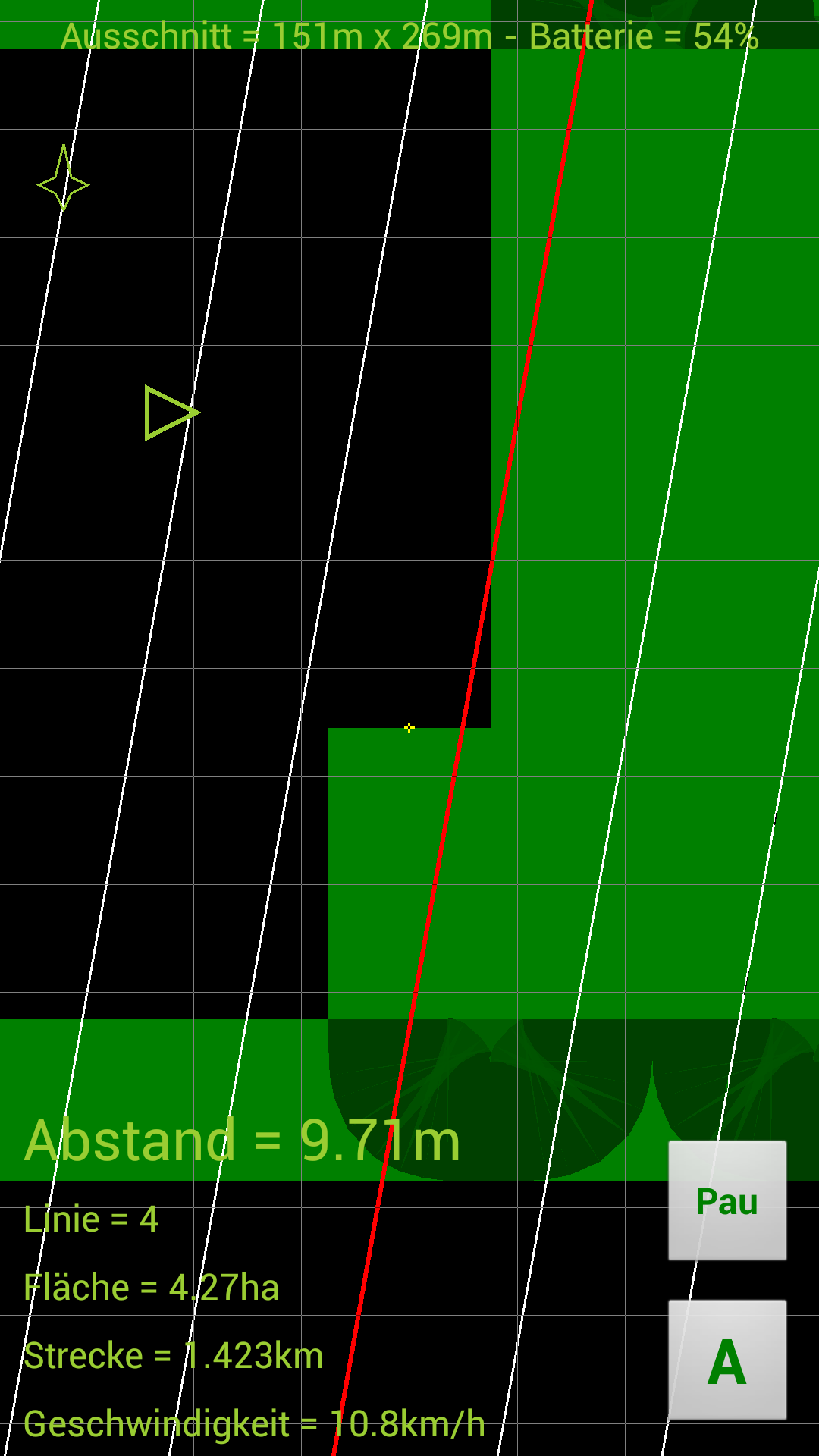 Android application GPS Parallelfahrhilfe screenshort