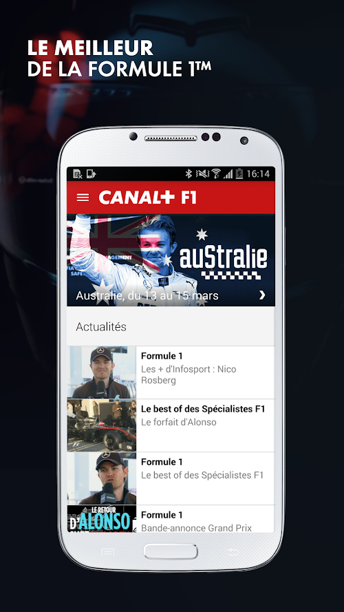Android application CANAL F1 App screenshort