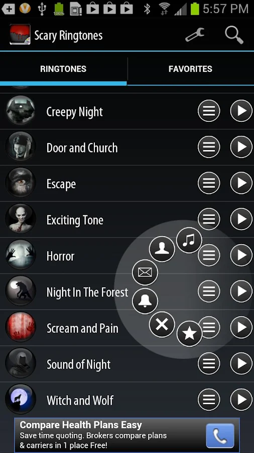 Ringtones assustador - screenshot