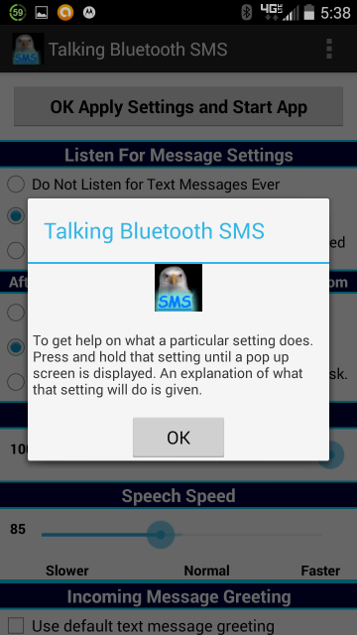 Talking Bluetooth SMS Screen 3