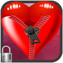 Romantic Heart Zip Screen lock icon