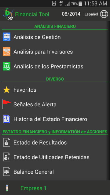 Android application Financial Ratios Multi screenshort