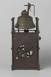 Clock and gunpowder horn