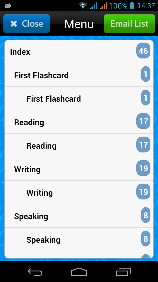 TOEFL Flashcards Screen 3