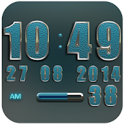Digi Clock Widget Lightblue Elephant