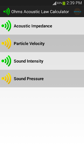 Ohms Acoustic Law Calculator