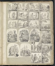 Albumblad met diverse voorstellingen