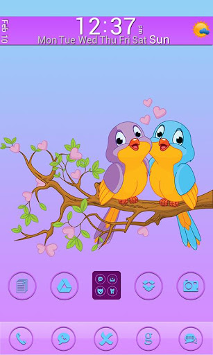 Go Launcher Themes: Love Birds