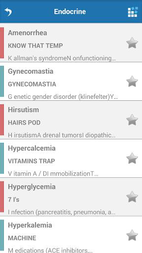 Differential Dx Mnemonics