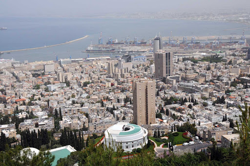 The skyline of Haifa in the north of Israel. 