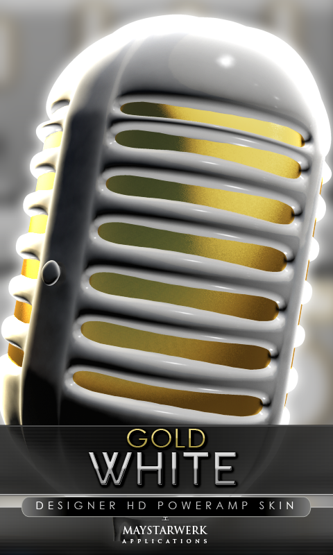 Android application gold white power amp skin screenshort