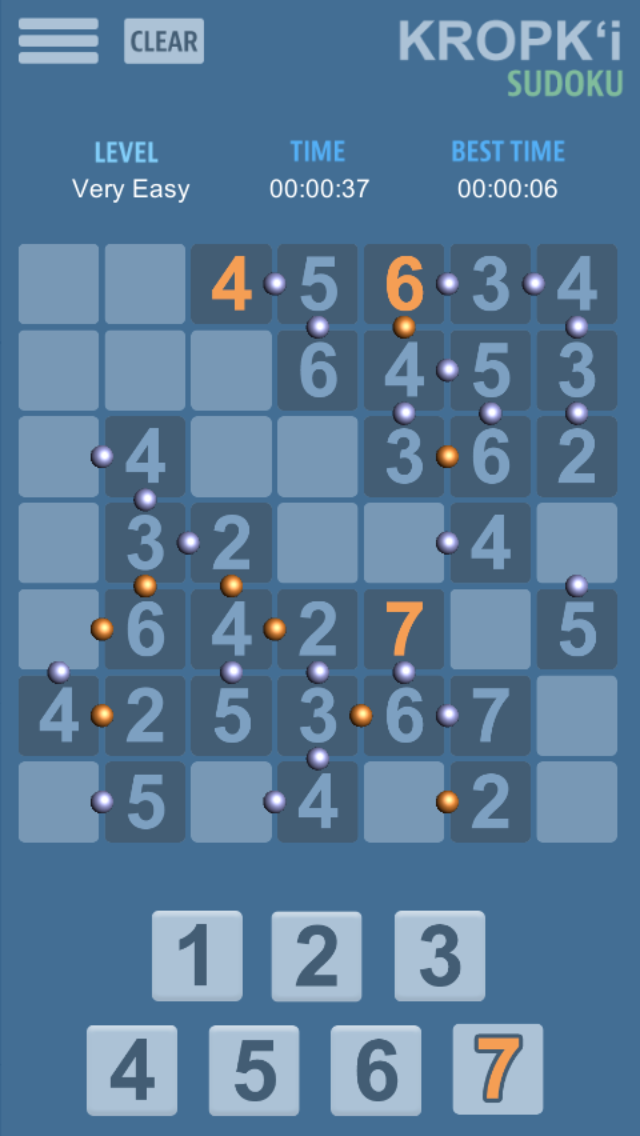 Android application kropki Sudoku screenshort