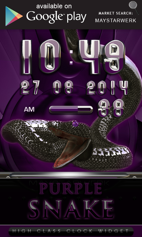 purple snake clock widget Screen 3