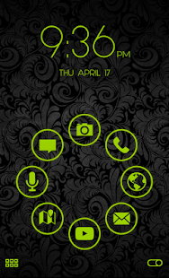 Free Download Stamped Holo Green Pk SL Theme APK