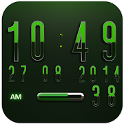 Digi Clock Widget Green Gear